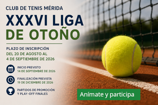 El Club de Tenis Mérida abre el plazo de inscripción ...